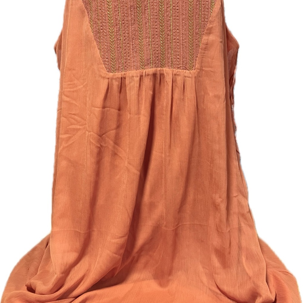 Michel Studio Orange Mini Dress with embroidery